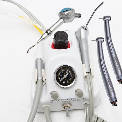 Portable Dental Turbine Unit fit Compressor+2 Push fast Handpiece 1 Air Polisher