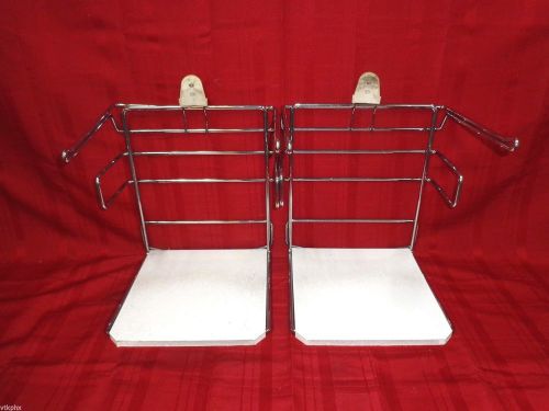 LOT OF 2 SMALL Chrome Grocery Shopping Bag Dispenser Rack Holders POS