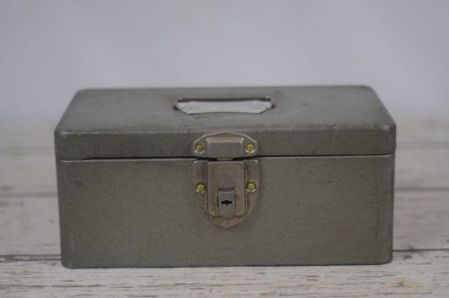 Vintage swanco metal storage cash lock box without key for sale