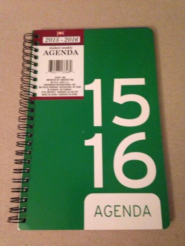 2015-2016 Student Weekly Monthly Planner/Calendar/Organizer/Agenda