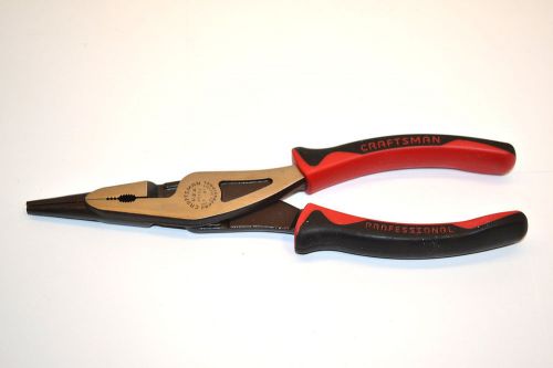 NOS CRAFTSMAN PROFESSIONAL RED &amp; Black HANDLE 8.5&#034; Needle Nose PLIERS  WL142.4