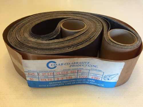 CO-AB-CO INC ALUMINUM OXIDE  RESIN BOND CLOTH BELTS 3 X 132 Grit 120X  PK OF 10