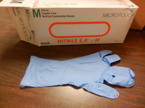 Ansell 6034052 microtouch ep nitrile exam glove powder free sz medium- 100 pcs for sale