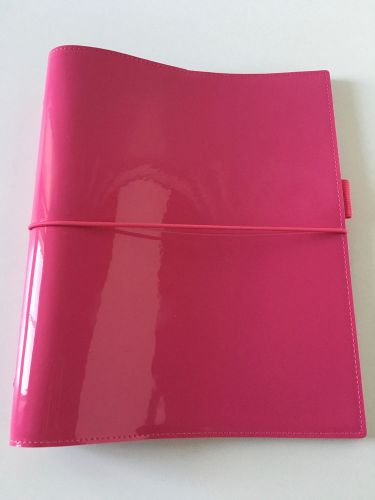 Filofax Domino Patent Pink A5 -- planner organizer agenda binder --