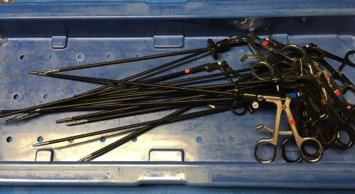 Lot of Fourteen (14) Laparascopic Grapers, Forceps, Scissors varied makes...