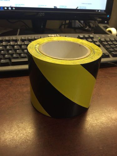 4&#034;, 36YD?? YELLOW/BLACK STRIPE HAZARD IDENTIFICATION TAPE