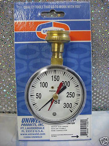 Water test gauge garden hose w/drag pointer arrow for sale