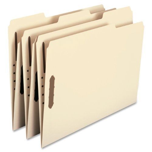 Smead 100% Recycled Fastener File Folder, 2 Fasteners, Reinforced 1/3-Cut Tab,