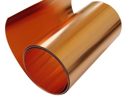Copper sheet 5 mil/36 gauge tooling foil roll 12&#034; x 6&#039; astmb152 for sale