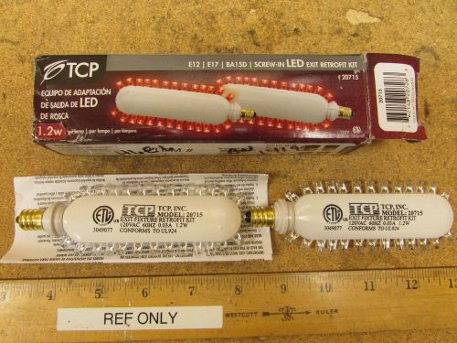 NEW TCP Model 20715 E12 E17 BA15D Screw-In LED Exit Retrofit Kit 2 Lamps