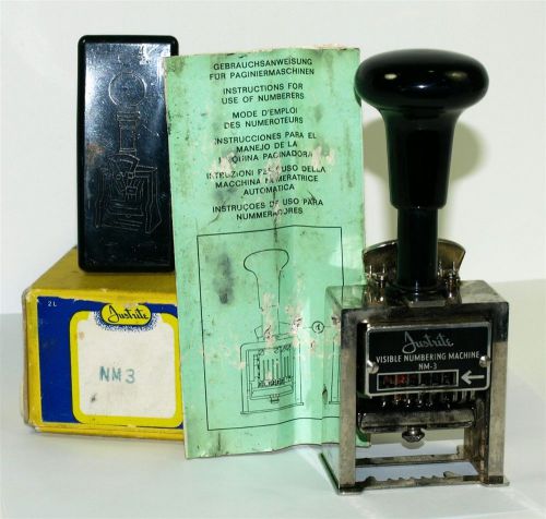 VINTAGE JUSTRITE VISIBLE NUMBERING MACHINE NM-3   X272