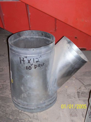 14&#034; x 12&#034; x 10&#034; 45° tee on taper ducting commercial dust vent collector system for sale