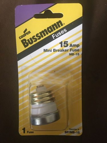 Bussmann Buss BP/ MB-15 15-Amp Mini-Breaker Plug Fuse 15A