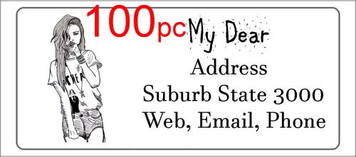 100 Personalised return address label adhesive custom sticky sticker 56x25mm