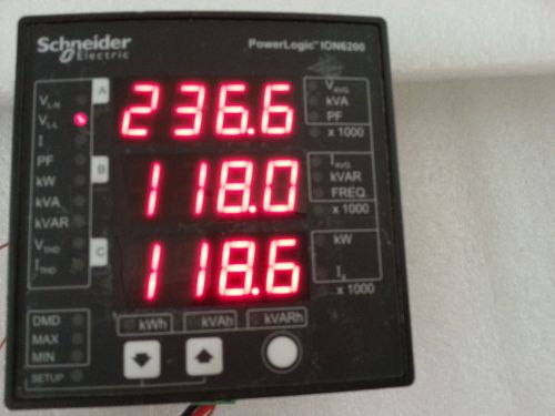 Schneider Electric PowerLogic ION6200 P620BA0A00 Digital Electric Panel Monitor