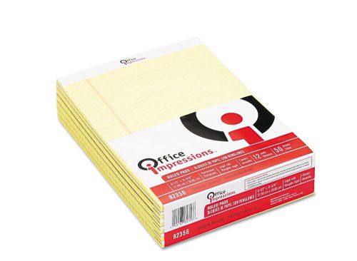 Office Impressions - Perforated Pads - Legal Rule - Letter - Canary X 2 Pack