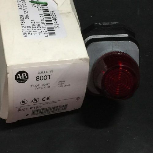 NEW ALLEN BRADLEY PILOT LIGHT 30.5MM 120V TRANSFORMER TYPE RED PN#800T-P16R