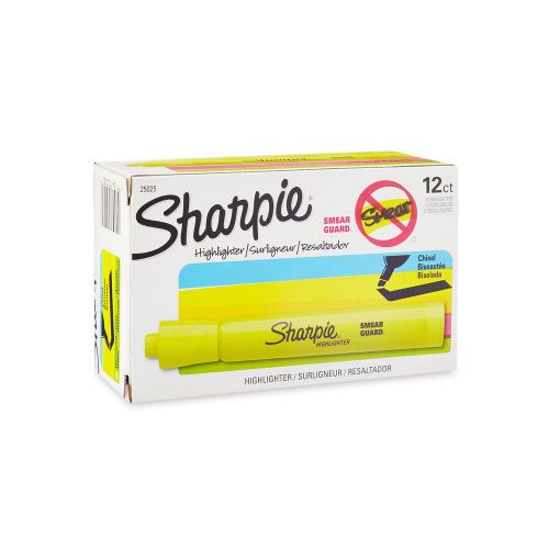 Sharpie accent tank-style highlighters fluorescent yellow 12 pack (25025) for sale
