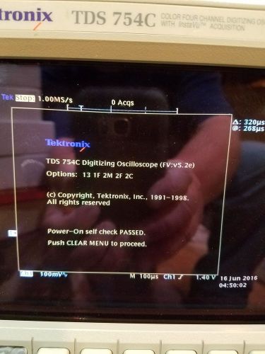 Tektronix TDS754C Color Four Channel Oscilloscope Options: 13, 1F, 2M, 2F, 2C