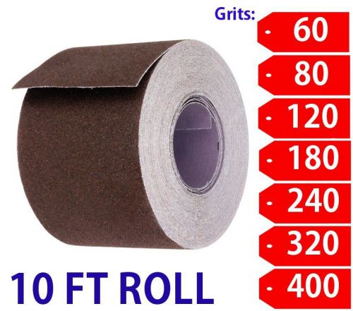1-1/2&#034; Wide Emery Cloth 10ft Rolls, AO, Cloth Back Assortment- 10ft of Each Grit