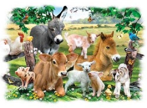 Farm Animals HEAT PRESS TRANSFER for T Shirt Sweatshirt Tote Quilt Fabric  999f