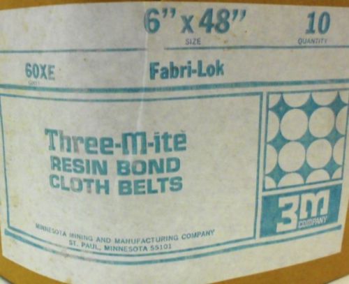 3M RESIN BOND CLOTH BELTS 6NH34, 6&#034; x 48&#034;, FABRI-LOK, 60XE, SOLD IN ROLLS OF 10