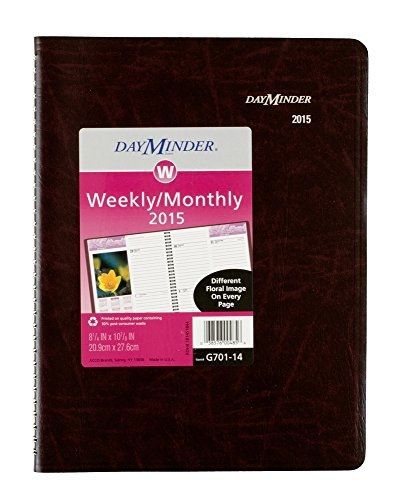 DayMinder Floral Weekly and Monthly Planner 2015, Wirebound, 8.25 x 10.88 Inches