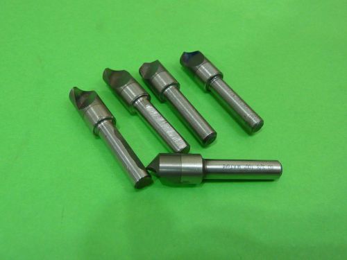 5) 3/8&#034; Solid Carbide Single Flute 100° Degree Countersinks Used, Still Cut Fine