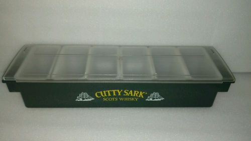 CUTTY SARK SCOTS WHISKY Bar Condiment Garnish Tray With (6) Trays Vtg Rare