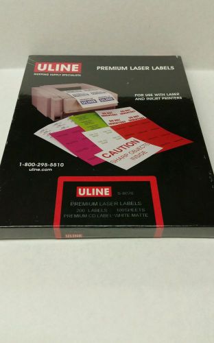 200 Uline Disk labels for Laser &amp; Inkjet printers. Matte White S-8076. Fast ship
