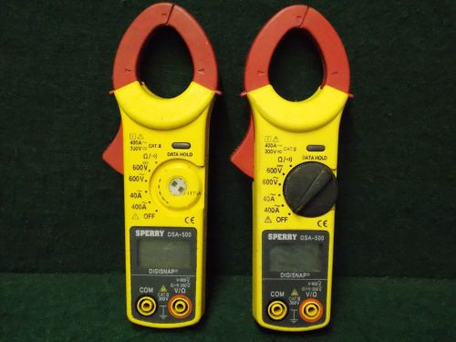 Sperry DIGISNAP DSA-500 Digital Clamp Meter (Lot of 2)  ~