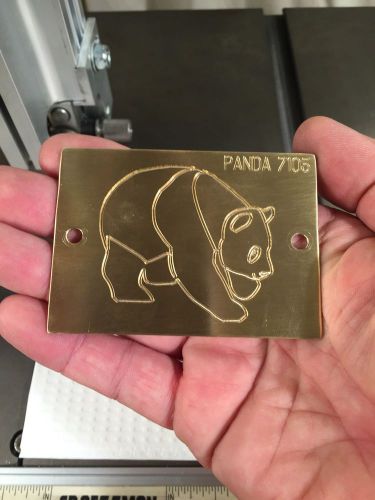 Cute panda bear solid brass engraving plate for new hermes font tray for sale