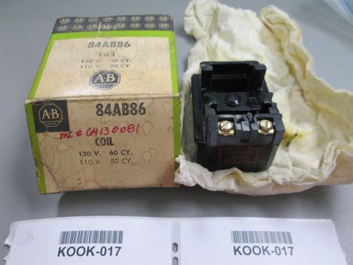 New Allen Bradley 84AB86 Coil 120-110 vac New Old Stock Box