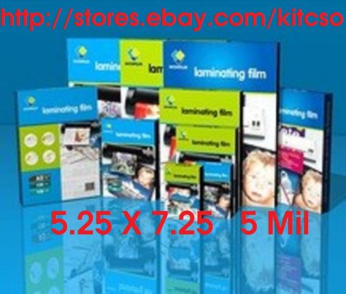 5 mil laminating pouches film sheets photo 5.25 x 7.25  100- pack for sale