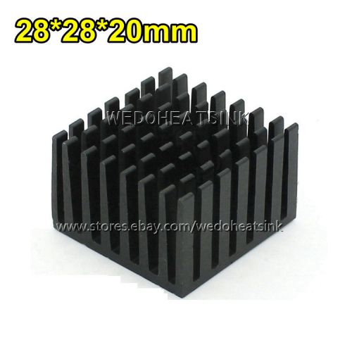 10pcs Black Anodized 28x28x20mm Heat Sink Radiator, RoHS Complaint, High Quality