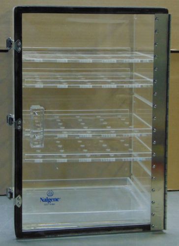 Nalgene 5317-0180 clear acrylic 4-shelf cabinet desiccator quantity available for sale