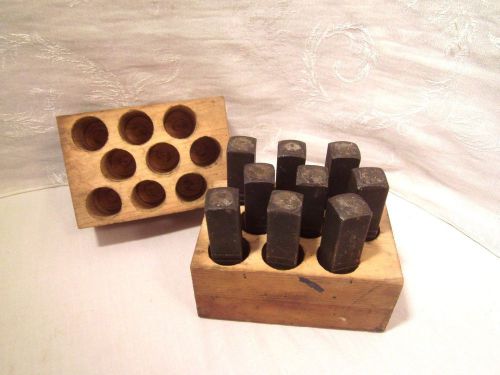 HEAVY DUTY STEEL PUNCH STAMP DIE SET , 1/2&#034; NUMBERS , 0 THRU 9 , USA