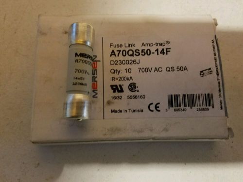 NEW IN BOX (10) NEW MERSEN  AMPTRAP A70QS50-14F 50 AMP FUSE 700 VAC D230026J