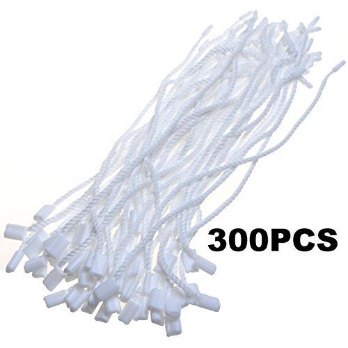 Bcp 300-pieces 7&#034; white hang tag nylon rope string snap lock pin loop tie for sale