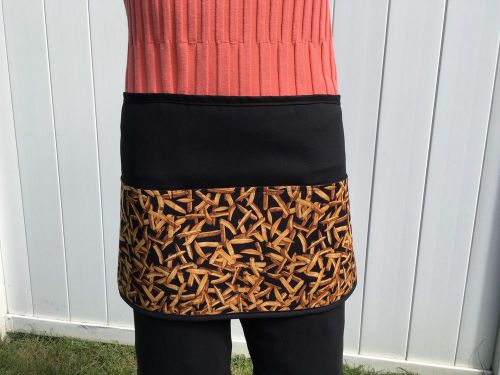 Black Food Fries Server Waitress Waist Apron 3 Pockets Restaurant Classyaprons