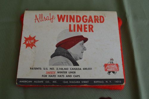 NOS Windgard Liner Model AA7 Allsafe Products Safety Winter Liner Hard Hats Caps