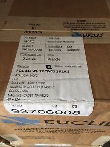 Euclid 93706008 Cadet Twin 2x2 Foil #40 White TCW2 2 RL/CS 4&#034;x1500’
