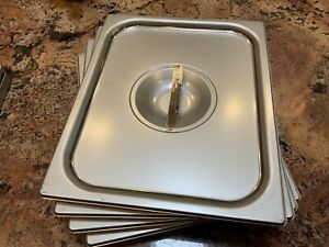 4 Vollrath stainless steel solid 1/2 pan lids