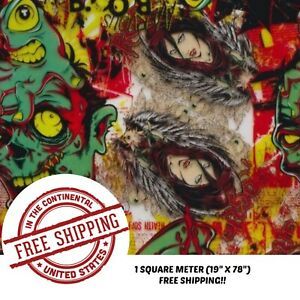 Hydrographic Water Transfer Hydro Dip 1 SQ Hydrographic Film Rogue Zombie
