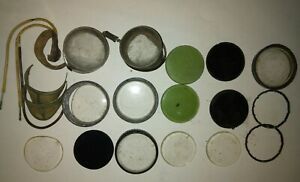 Vintage Lot of Welders Goggle Round Lens Clear Green Tempered 2&#034; Safety Glasses