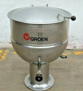 40 Gal. Groen PT-40 Stainless Steel  2/3 Steam Jacketed Kettle, Pedestal Base