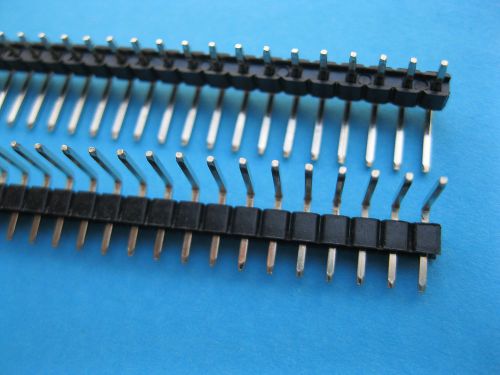 400 pcs 2.54mm 1x40 40pin Angle Breakable Pin Header Male Single Row Strip