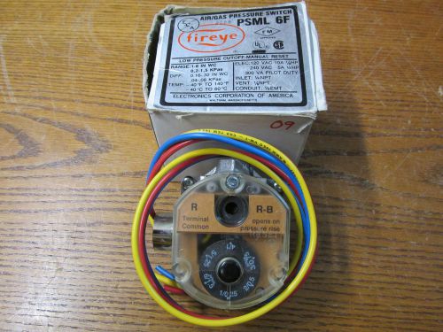 NEW NOS Fireye PSML-6F Air Gas Pressure Switch 1-6I N WC 0,2-1,5 KPas