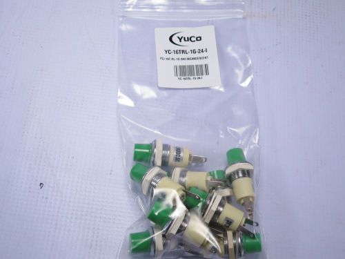 Lot of 10 new yc-16trl-1g-24-i miniature incandescent pilot light 24v ac 16mm for sale