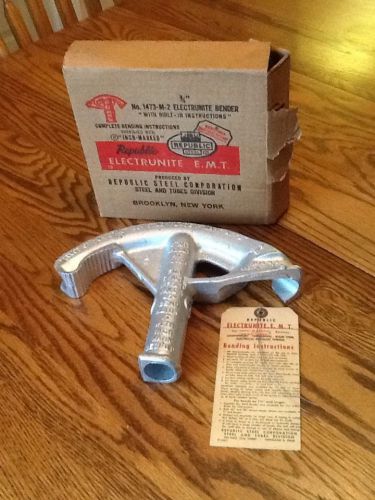 Republic Electrunite 3/4&#034; E.m.t. Bender #1473-m-2 Vintage NOS